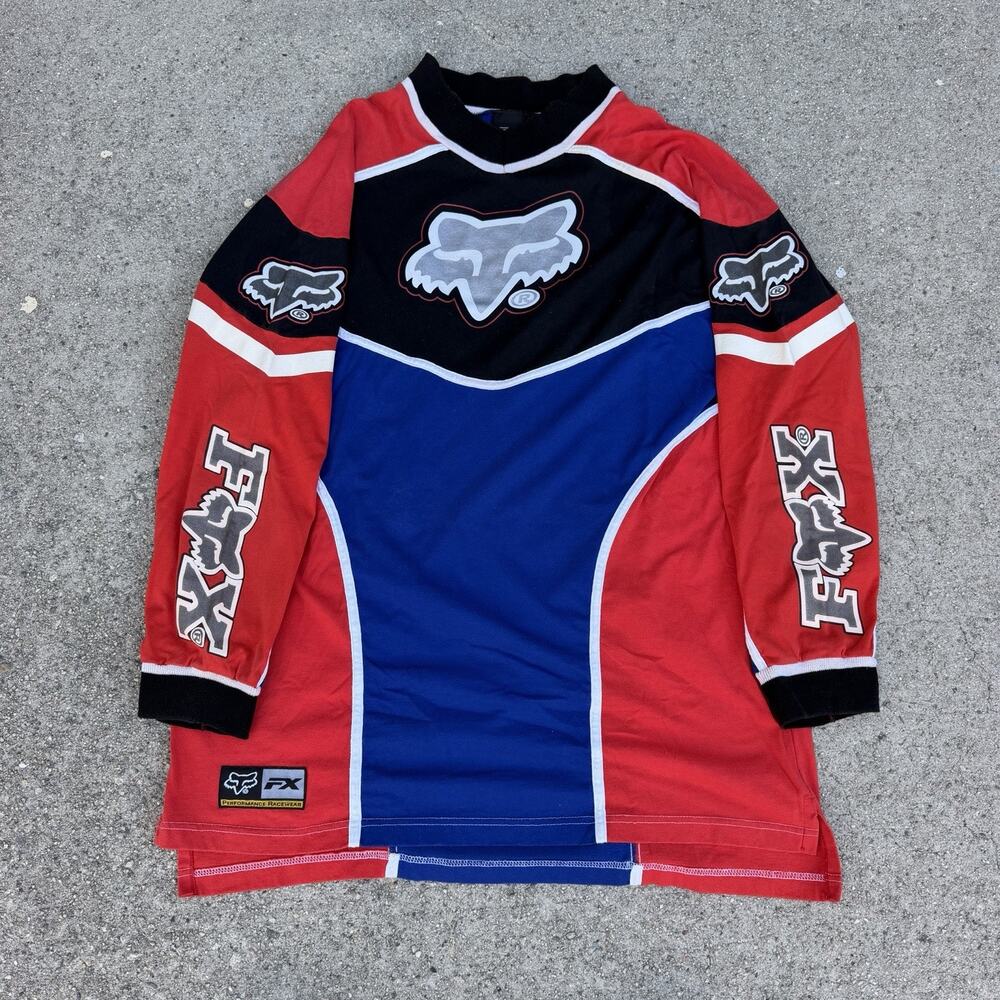Vintage 90s Fox Racing Performance Racewear Motocross Jersey XXL